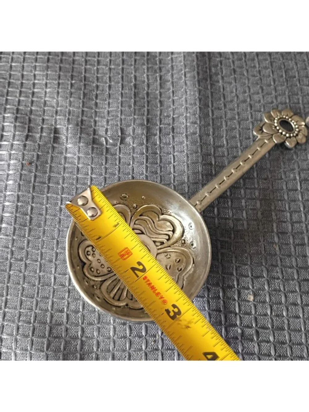 Spoon Silver Floral With Holder